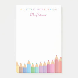 Rainbow Crayons Lehrerin Wertschätzung Niedliche F Post-it Klebezettel