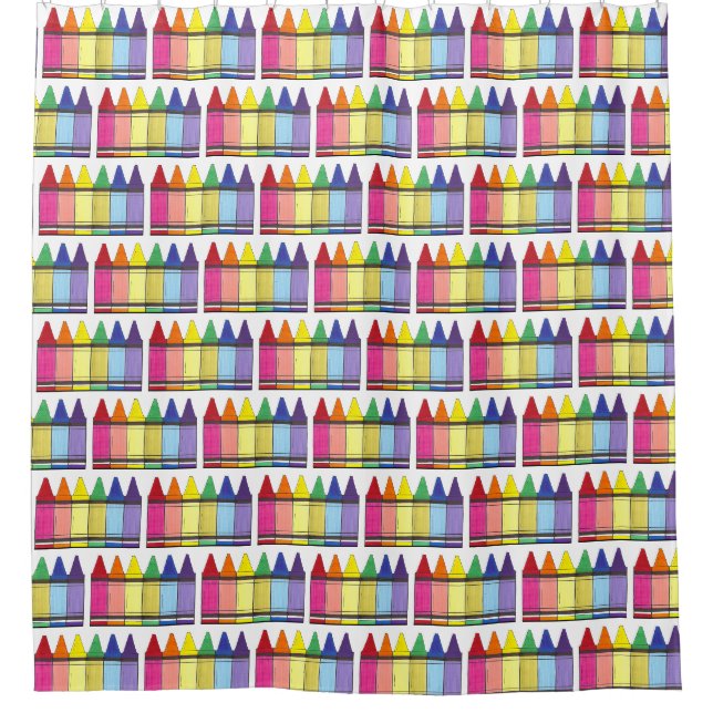 Rainbow Crayons School Teacher Art versorgt Pride Duschvorhang (Vorderseite)