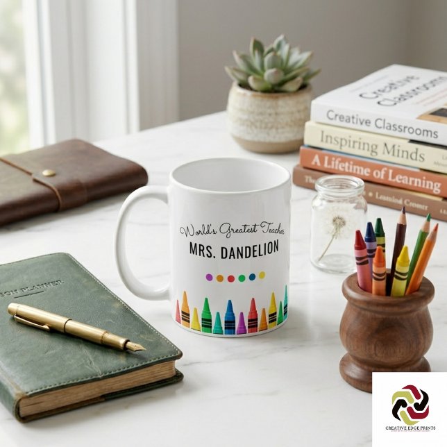 Rainbow Crayons Weltleitungskaffee Kaffeetasse (Rainbow Crayons World's Greatest Teacher Coffee Mug
)