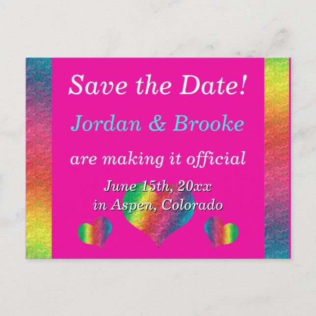 [Rainbow Crinkle Mariage] Cartes postales Coeurs r (Devant)