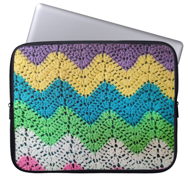 Rainbow Crochet Design  Laptopschutzhülle (Vorderseite)