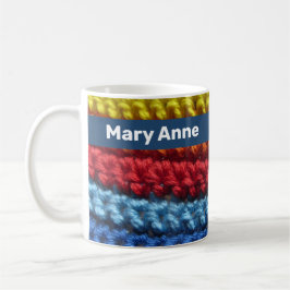 Rainbow Crochet mit Name Kaffeetasse