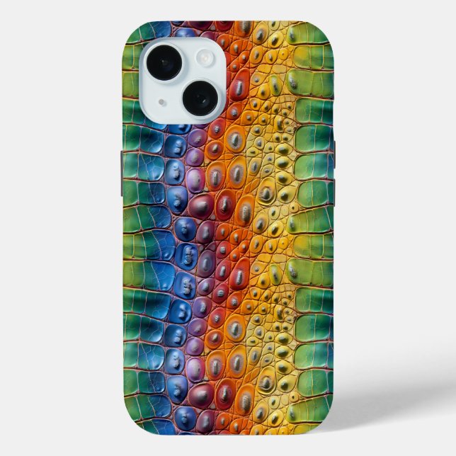 Rainbow Crocodile Leather Case-Mate iPhone Hülle (Rückseite)