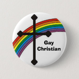 rainbow_cross, GayChristian Button
