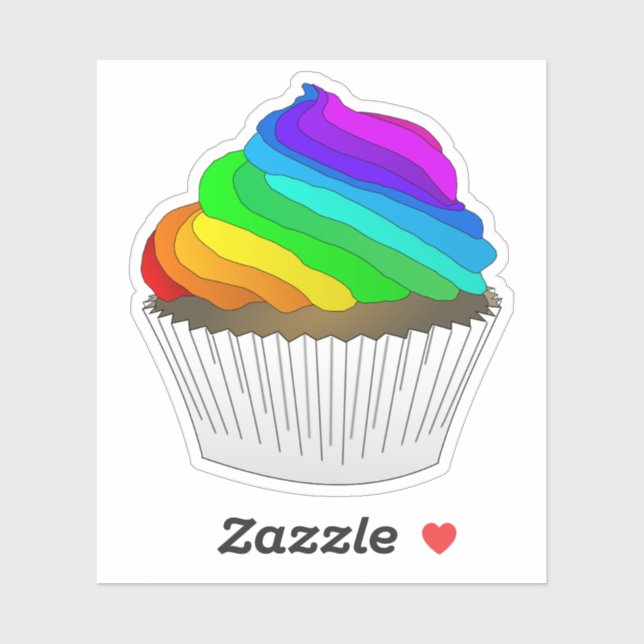 Rainbow Cupcake Aufkleber (Blatt)
