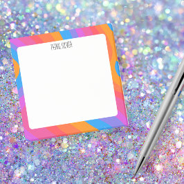 Rainbow Curves CUSTOM Chic Monogram Personalisiert Post-it Klebezettel