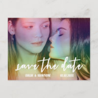 Rainbow Custom Foto Gay/Lesbian Save the Date