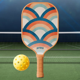 Rainbow Custom Text Pickleball Paddle