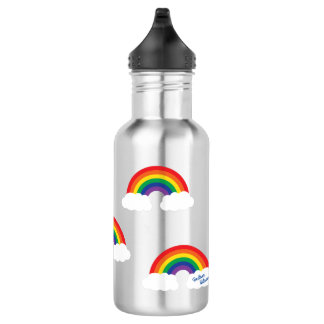 Rainbow Cute Kids Bouteille d'eau avec nom