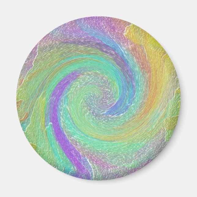 Rainbow Cyclone Abstrakt Art Magnet (Vorne)