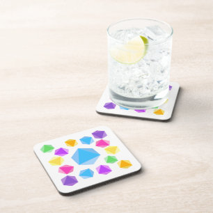 Rainbow D8 Dice Drink Coasters Getränkeuntersetzer