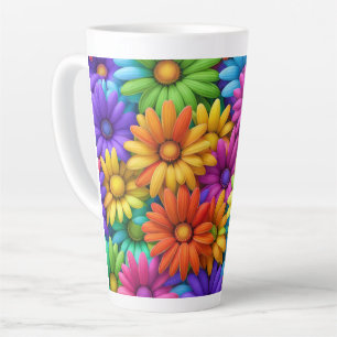 Rainbow Daisies #222 - Latte Tasse