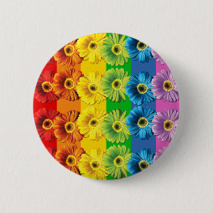 Rainbow Daisies Button