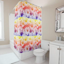Rainbow Daisies Duschvorhang