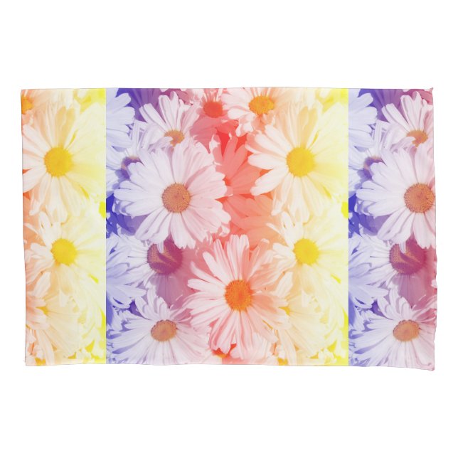 Rainbow Daisies Kissenbezug (Vorderseite)