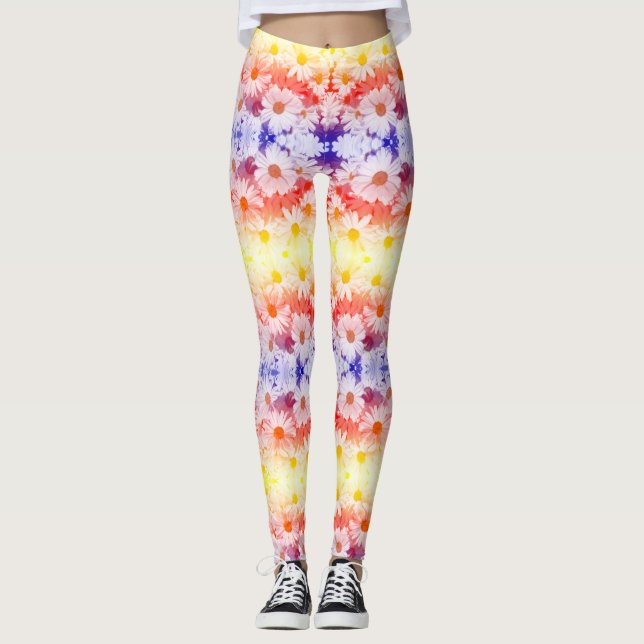 Rainbow Daisies Leggings (Vorderseite)