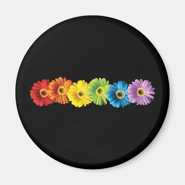 Rainbow Daisies Magnet (Vorne)