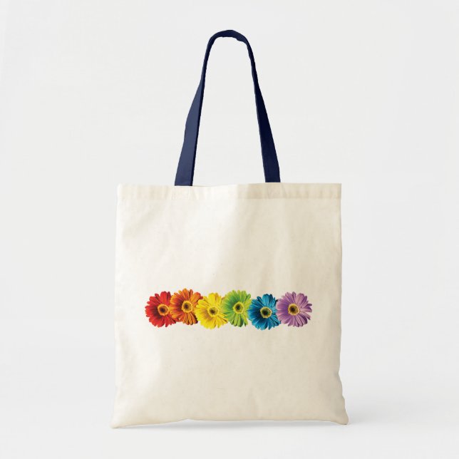 Rainbow Daisies Tragetasche (Vorne)