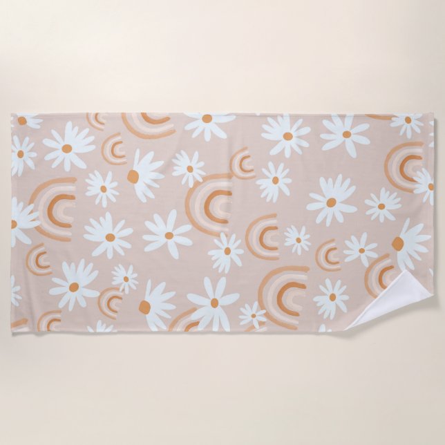 Rainbow Daisy Dream #2 #dreamy #wall #art Strandtuch (Vorderseite)