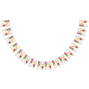 Rainbow Daisy Strip Design Wimpelkette