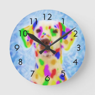 Rainbow Dalmatiner Runde Wanduhr
