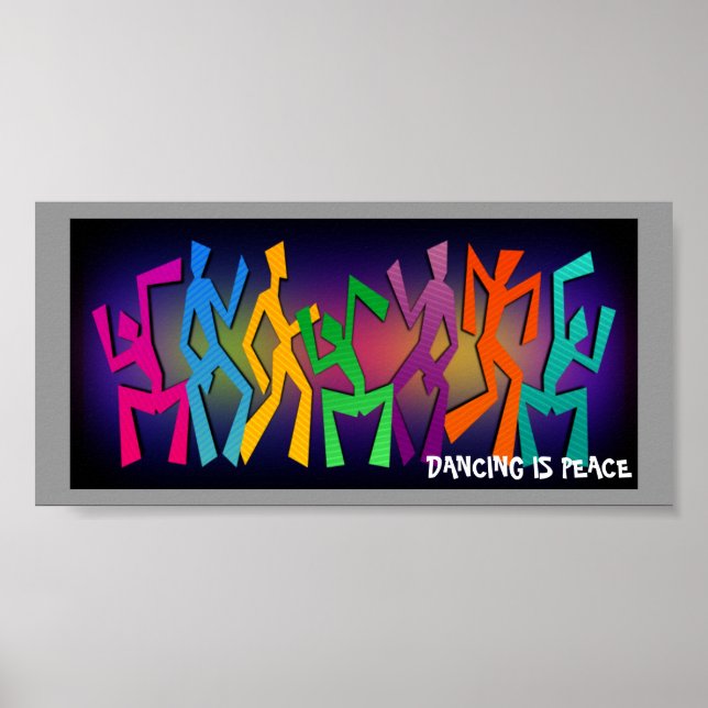 Rainbow Dancing Figures Poster (Vorne)