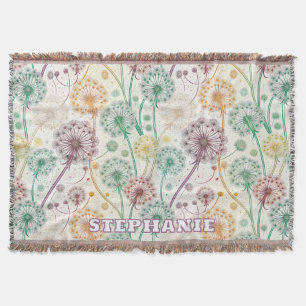 Rainbow Dandelion Breeze - Whimsisches Floral Decke