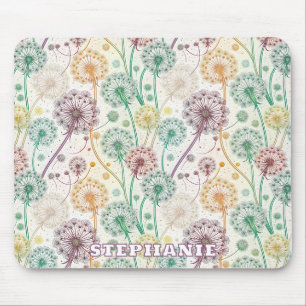 Rainbow Dandelion Breeze - Whimsisches Floral Mousepad