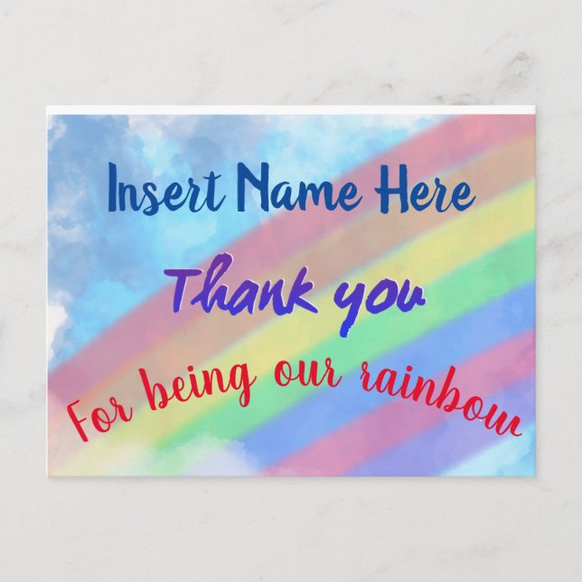 Rainbow Danke, Postkarte (Vorderseite)