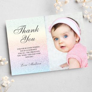 Rainbow Danke You Cards Glitzer Foto