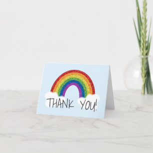 Rainbow Danke You Cards Glitzer Rainbows