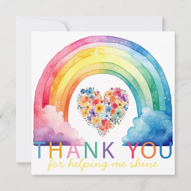 Rainbow Dankeschön Lehrer Wertungskarte Dankeskarte (Vorderseite)