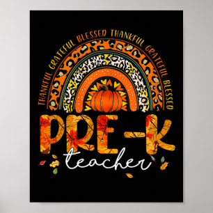 Rainbow Dankeschön Pre-K Teacher Fall Erntedank Poster