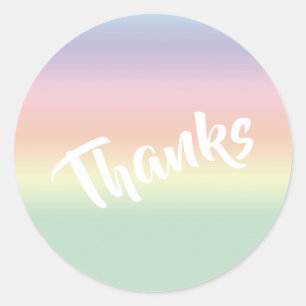 Rainbow-Dankeschön-Sticker Runder Aufkleber