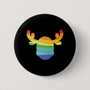 Rainbow Deer LGBT Button
