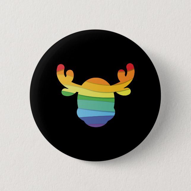 Rainbow Deer LGBT Button (Vorderseite)