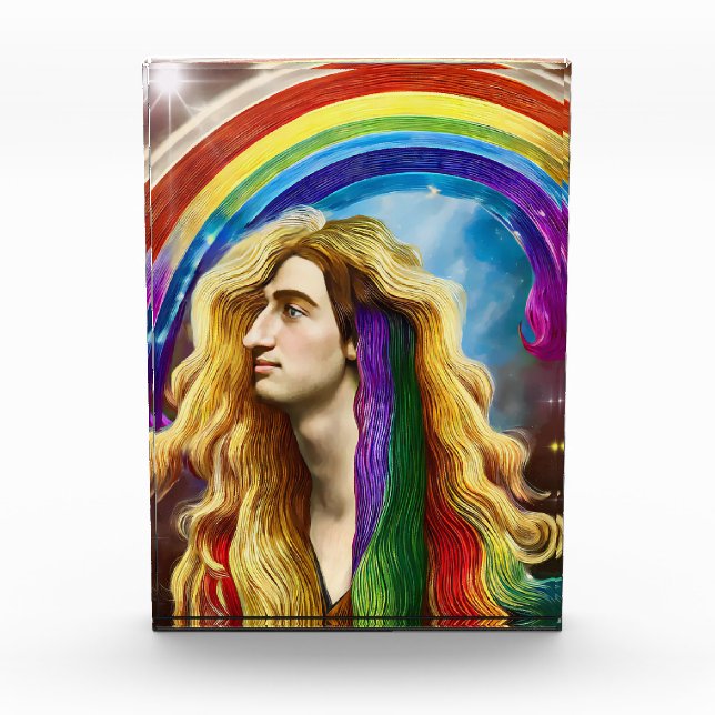 Rainbow Deity Man of All Liebe Fantasy Art Fotoblock (Vorderseite)