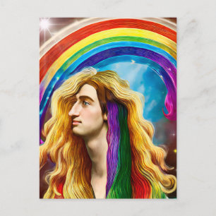 Rainbow Deity Man of All Liebe Fantasy Art Postkarte