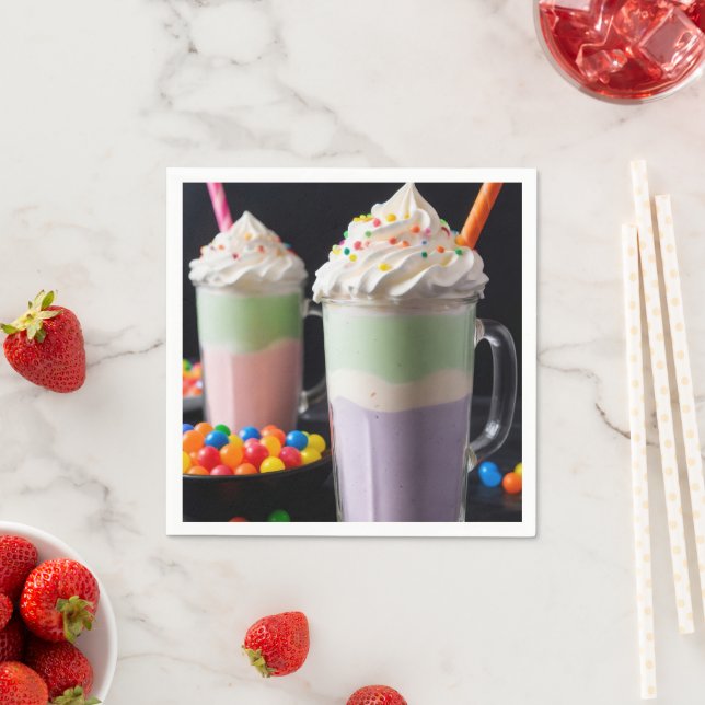 Rainbow Delight Milchshakes Serviette (Beispiel)