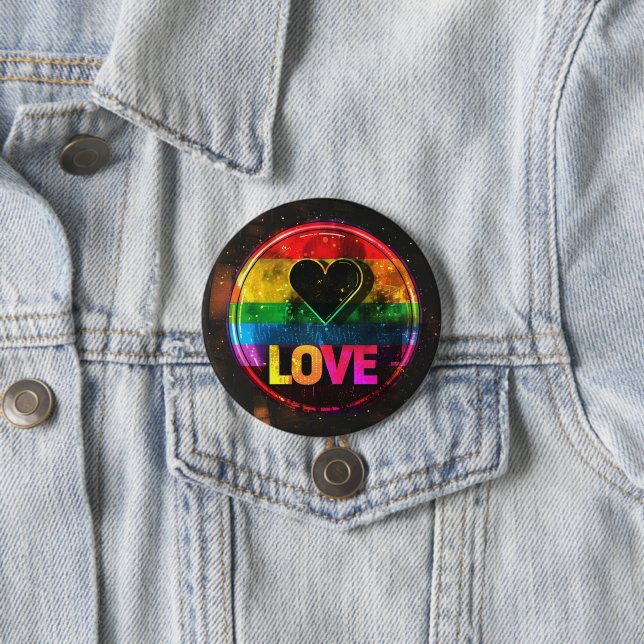 Rainbow Design Liebe Digitale Kunst Button (Beispiel)