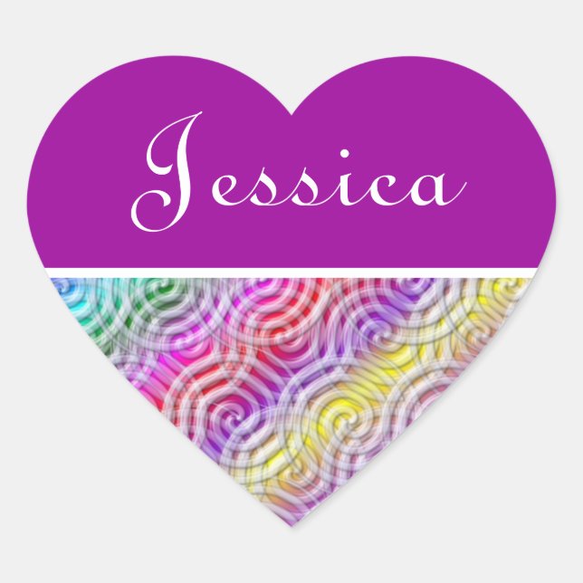 Rainbow Design Monogram Letter J Sticker (Vorderseite)