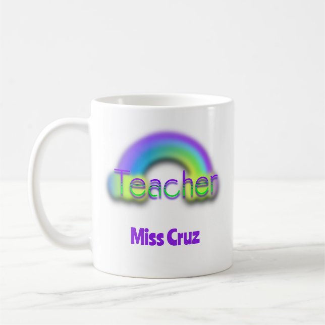 Rainbow Design Teacher Tasse (Links)