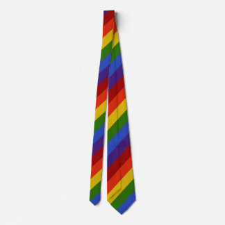 Rainbow Diagonal Stripe Neck Tie Krawatte