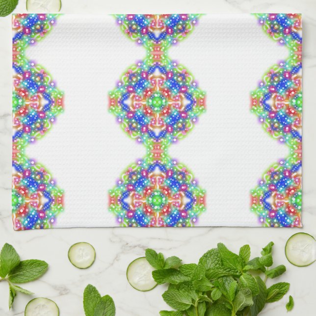 Rainbow Diamond Pattern Boho Küche / Badetuch Geschirrtuch (Gefaltet)