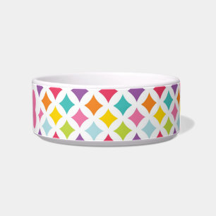 Rainbow Diamond Print Personalisiert Napf