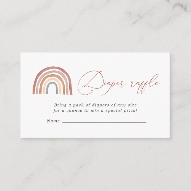 Rainbow Diaper Raffle Babyduschkarte Begleitkarte (Vorderseite)