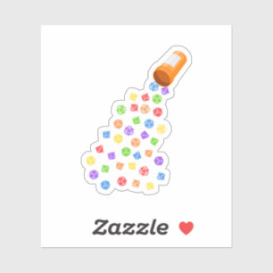 Rainbow Dice Set Pillen Tabletop RPG Aufkleber