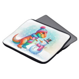 Rainbow Dino Winter Wonderland Laptopschutzhülle