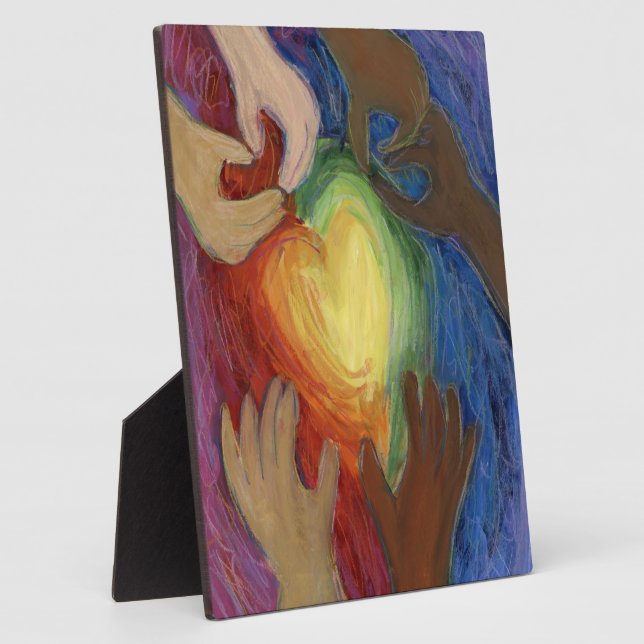 Rainbow Diversity Herz Art Print DEI Plaque Fotoplatte (Seite)