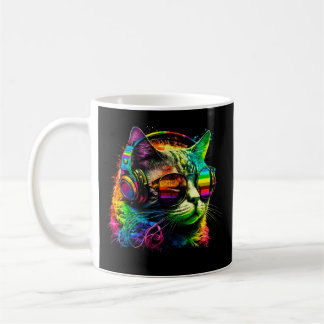 Rainbow DJ Cat with Sunglasses Kaffeetasse